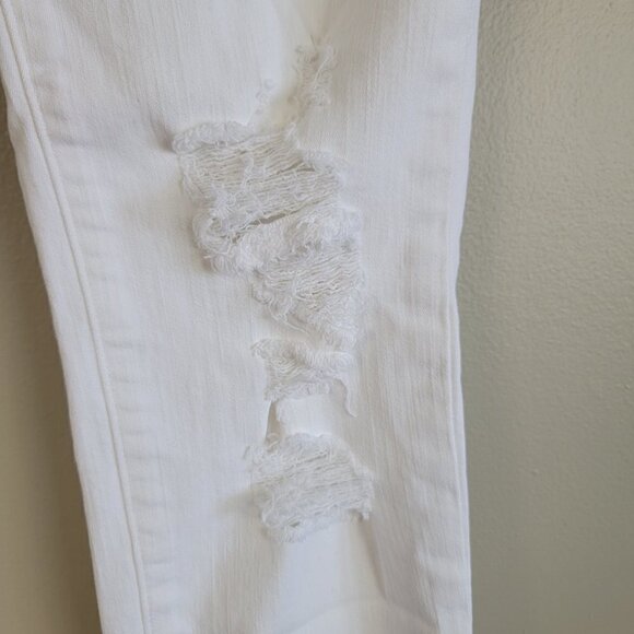 J Brand Cropped White Demented Distressed Skinny Ankle Frayed Mid Rise Jeans 27 - Picture 10 of 16